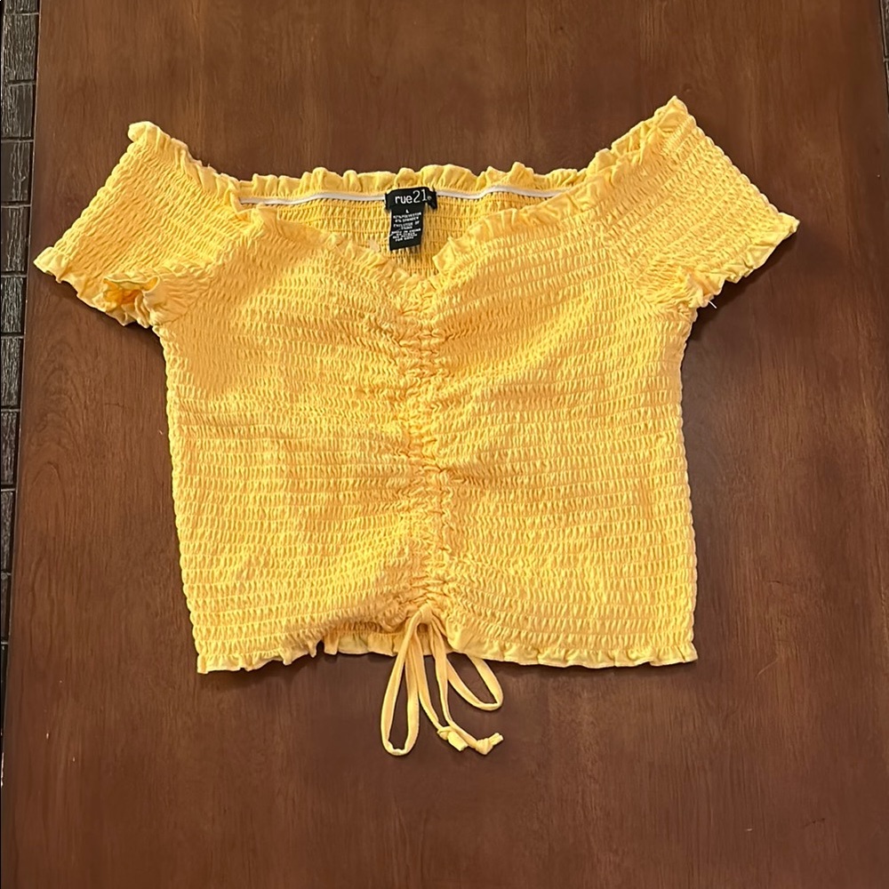 Rue21 Yellow Off-Shoulder Top